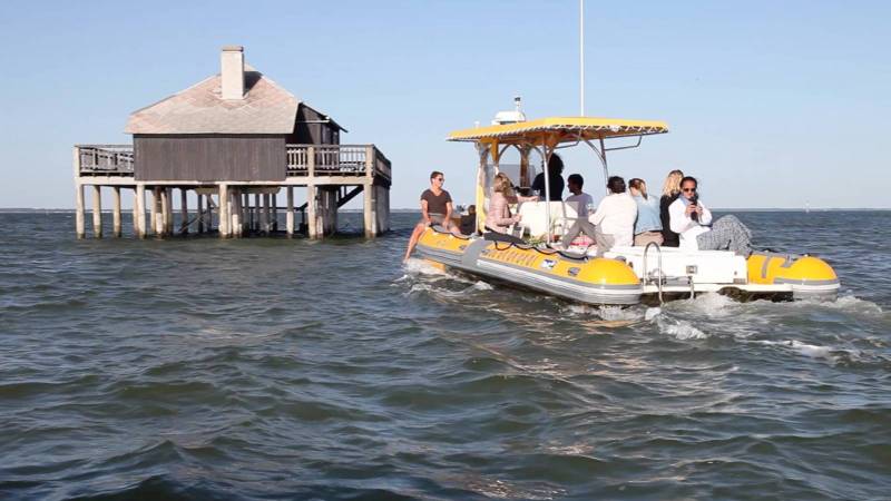 Excursion en bateau pour découvrir les cabanes tchanquées et l'île aux oiseaux du bassin d'Arcachon